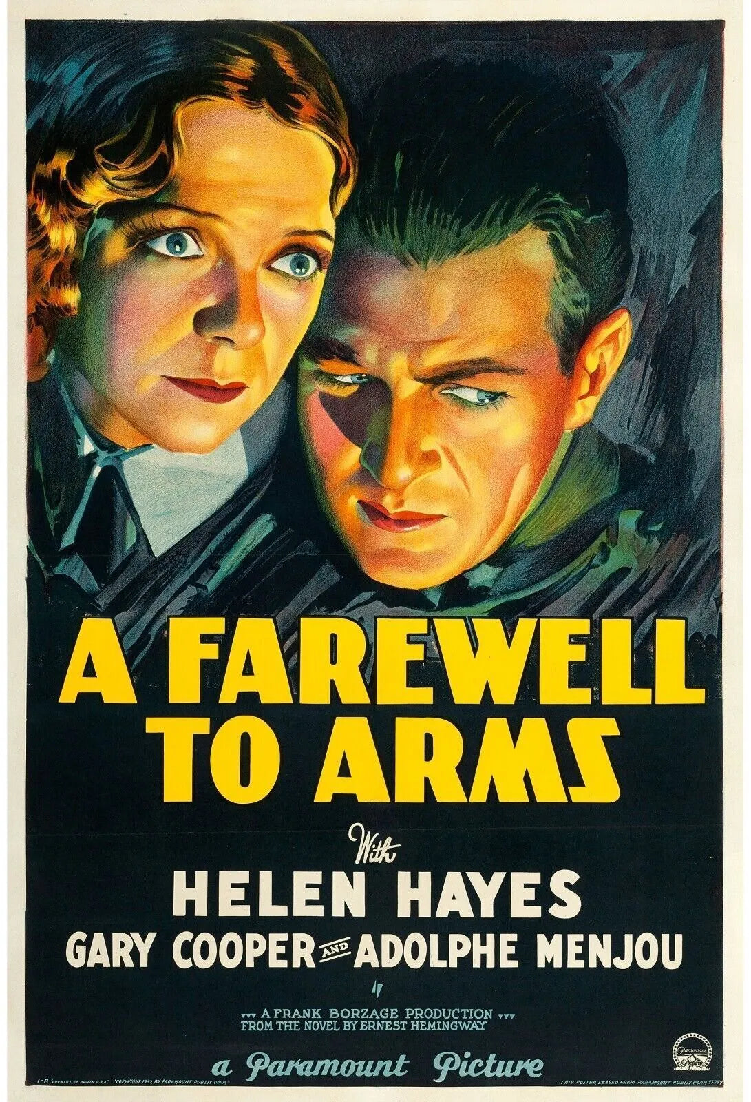 L’ADIEU AUX ARMES, HELEN HAYES, 1957, REPRO MOVIE POSTER, VINTAGE, HQ