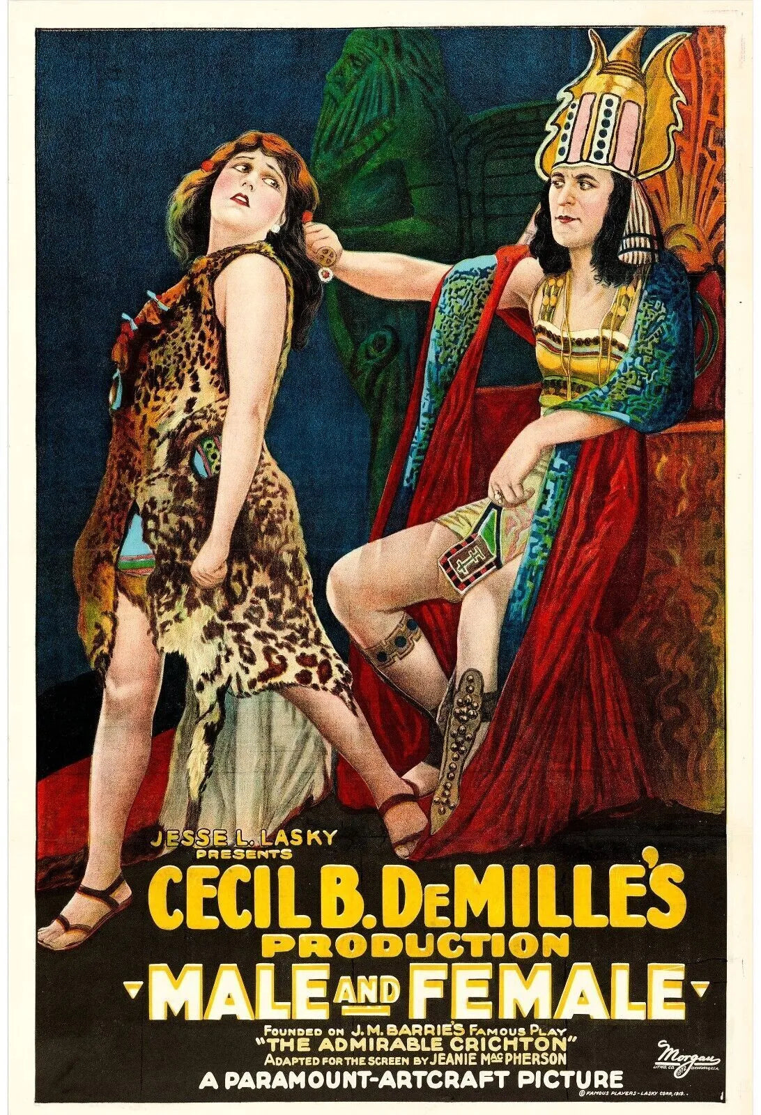 L’ADMIRABLE CRICHTON – CECIL B. DE MILLE, 1919 – REPRO AFFICHE DE CINÉMA VINTAGE HQ