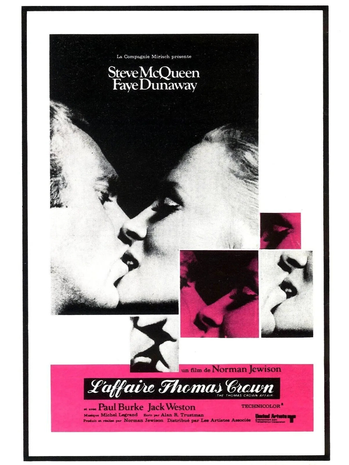 L’AFFAIRE THOMAS CROWN, STEVE MCQUEEN, REPRO MOVIE POSTER, VINTAGE, HQ