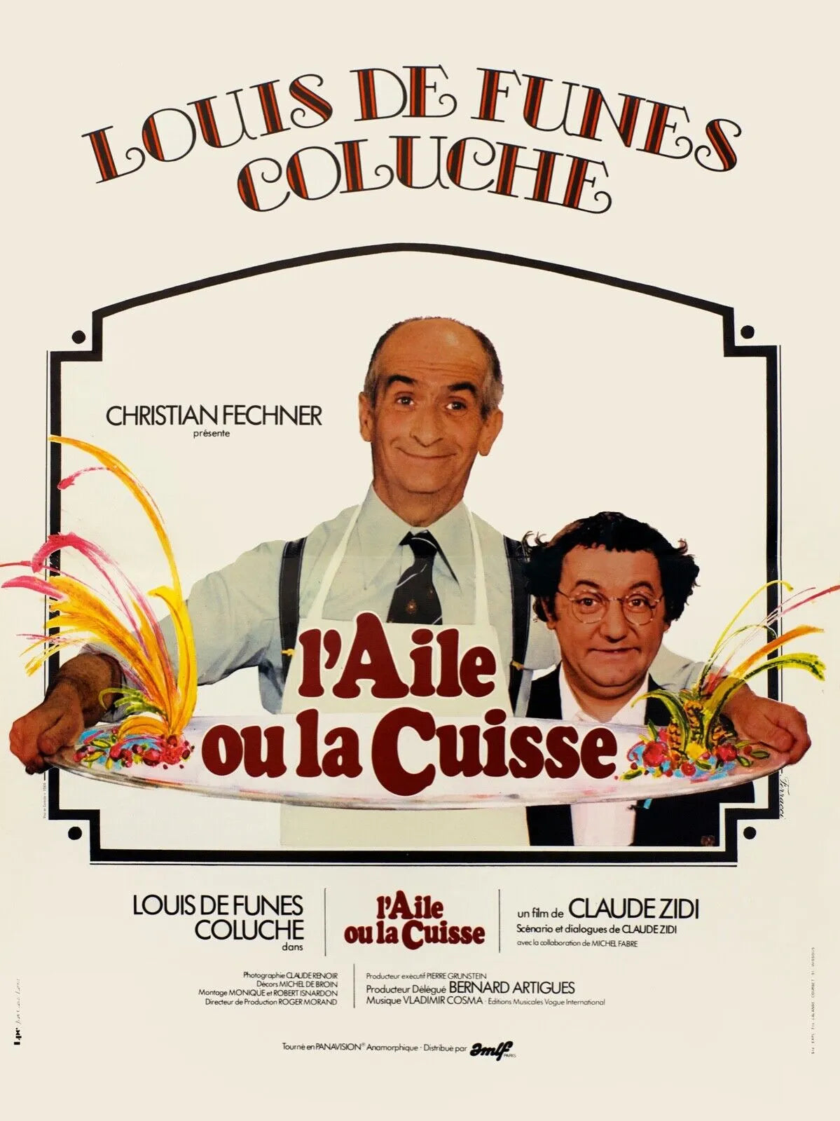 L’AILE OU LA CUISSE – LOUIS DE FUNÈS, 1976 – REPRO AFFICHE DE CINÉMA VINTAGE HQ