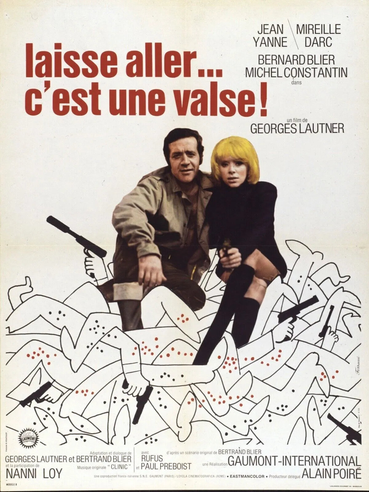 LAISSE ALLER...C'EST UNE VALSE, JEAN YANNE, 1971, Repro affiche cinéma VINTAGE HQ