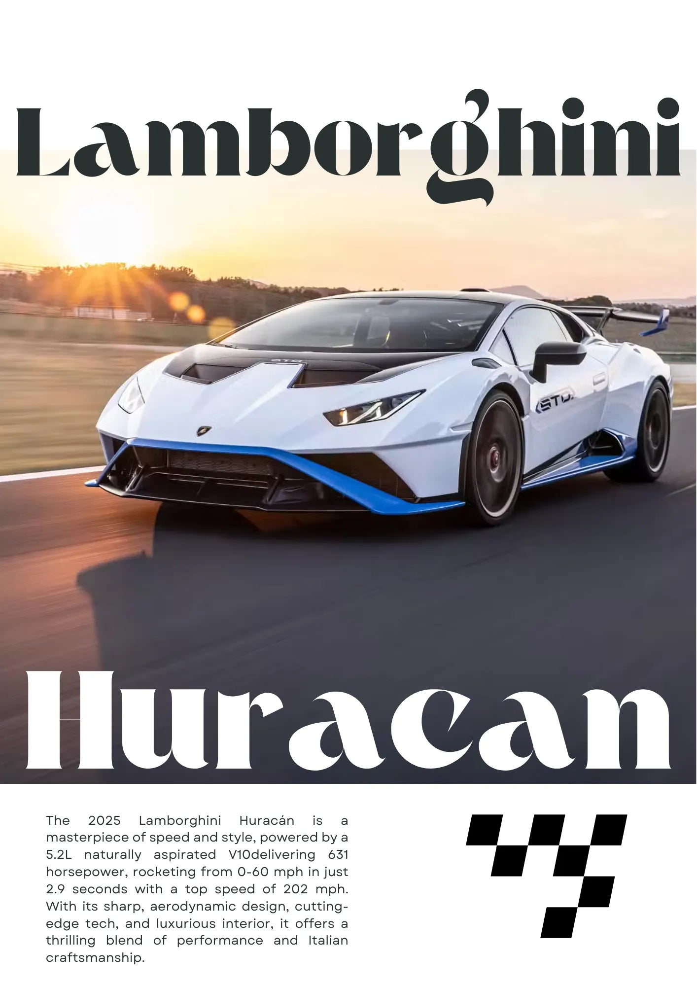 LAMBORGHINI HURACAN, SPORTS CAR POSTER HQ
