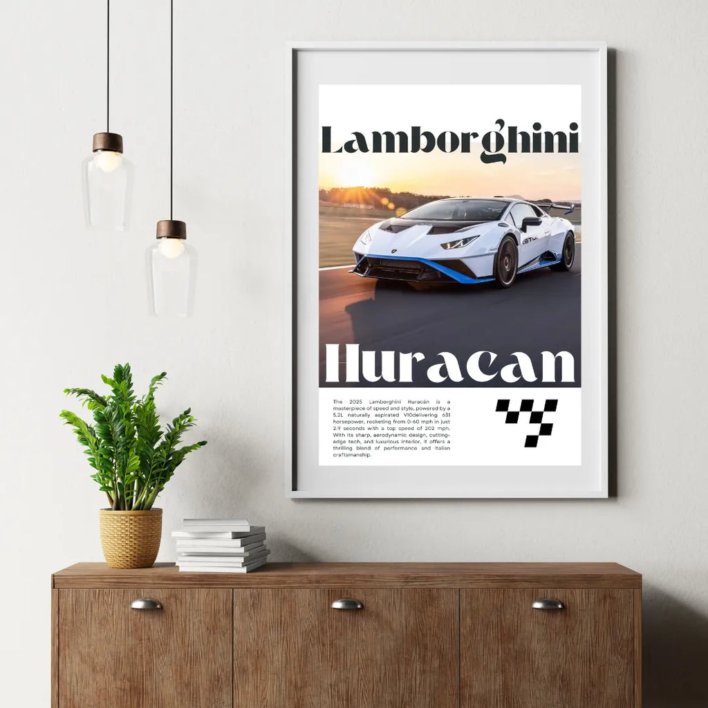 LAMBORGHINI HURACAN, SPORTS CAR POSTER HQ