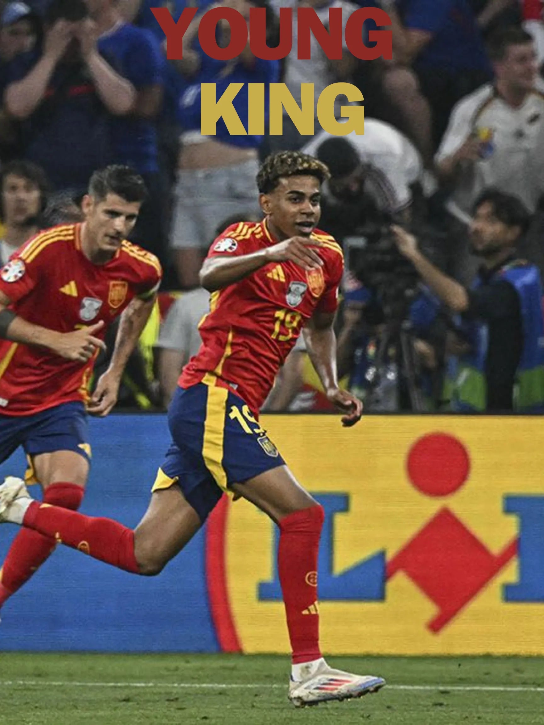 LAMINE YAMAL YOUNG KING AFFICHE VINTAGE ADVERTISING POSTER HQ