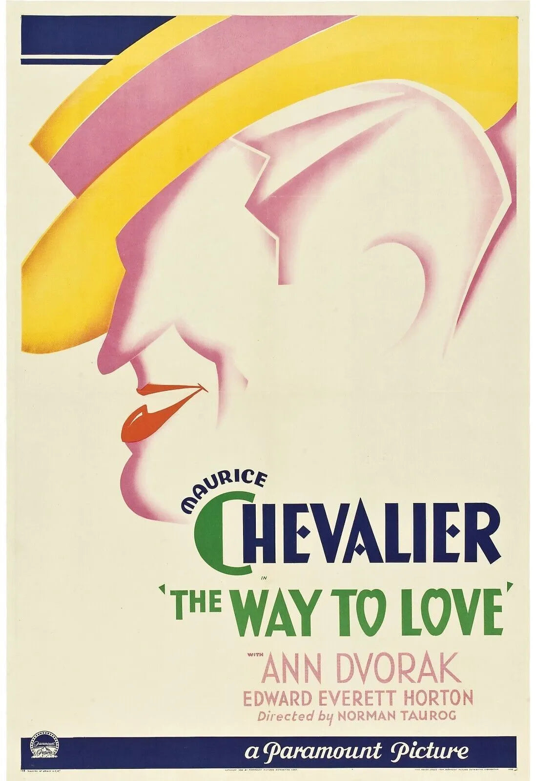 L'AMOUR GUIDE, MAURICE CHEVALIER 1933, REPRO MOVIE POSTER HQ