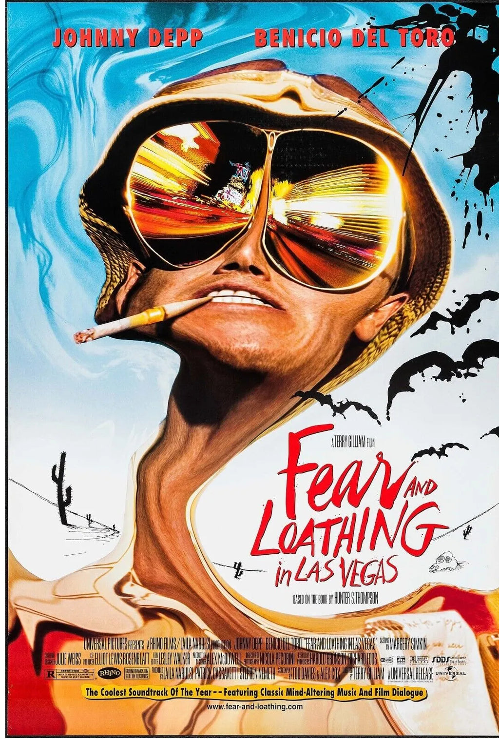 LAS VEGAS PARANO, FEAR AND LOATHING IN LAS VEGAS, JOHNNY DEPP, 1998, repro affiche de cinema, HQ