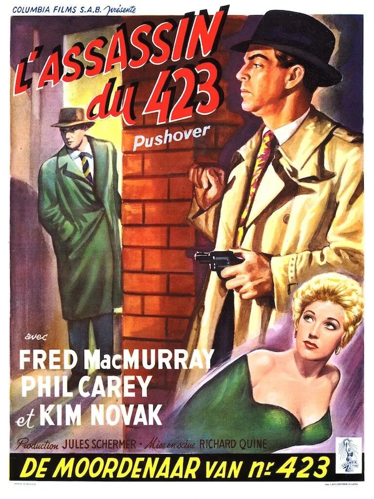 L’ASSASSIN DU 423, KIM NOVAK, 1954, REPRO MOVIE POSTER, VINTAGE, HQ