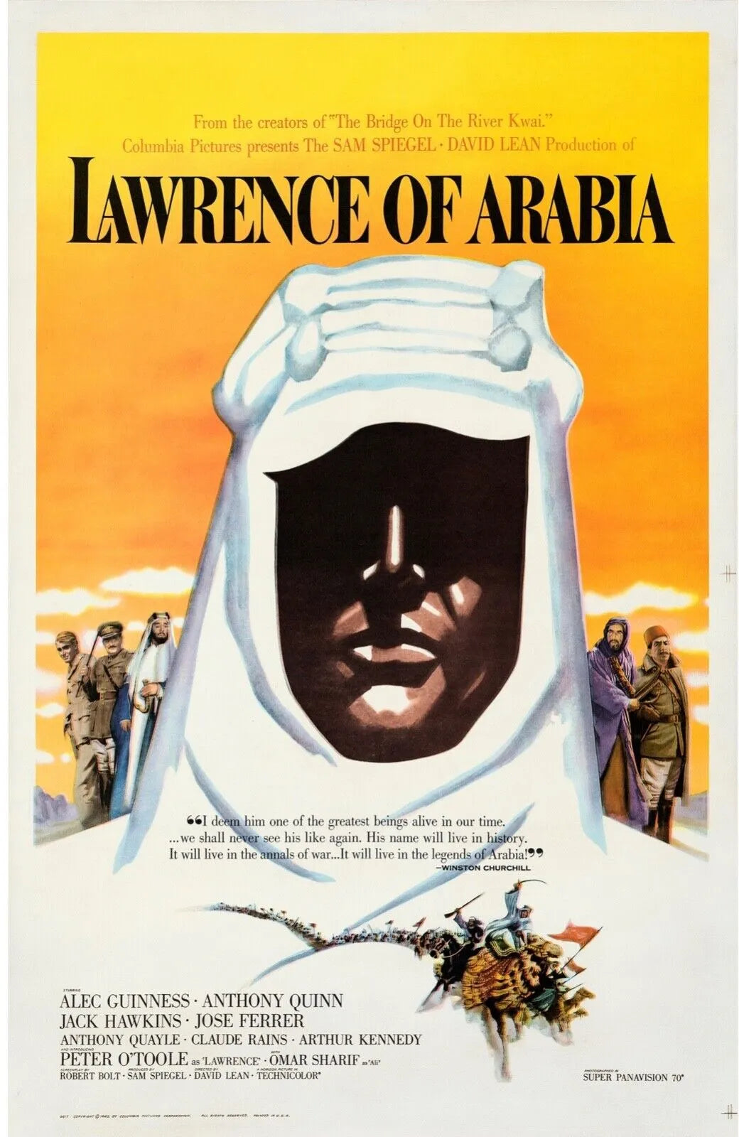LAWRENCE D’ARABIE, PETER O’TOOLE, 1962, REPRO AFFICHE CINEMA VINTAGE, HQ