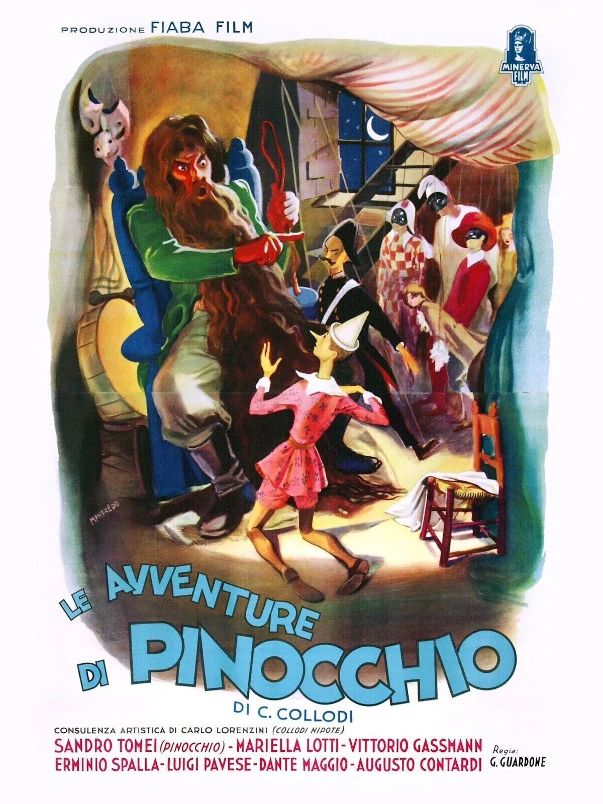 LE AVVENTURE DI PINOCCHIO – LUIGI COMENCINI, 1972 Repro affiche cinéma, VINTAGE, HQ