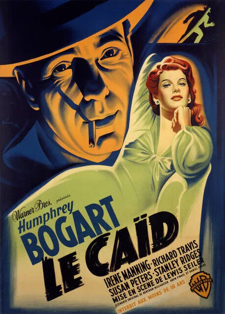 LE CAÏD, HUMPHREY BOGART, 1951, REPRO AFFICHE CINÉMA, VINTAGE, HQ