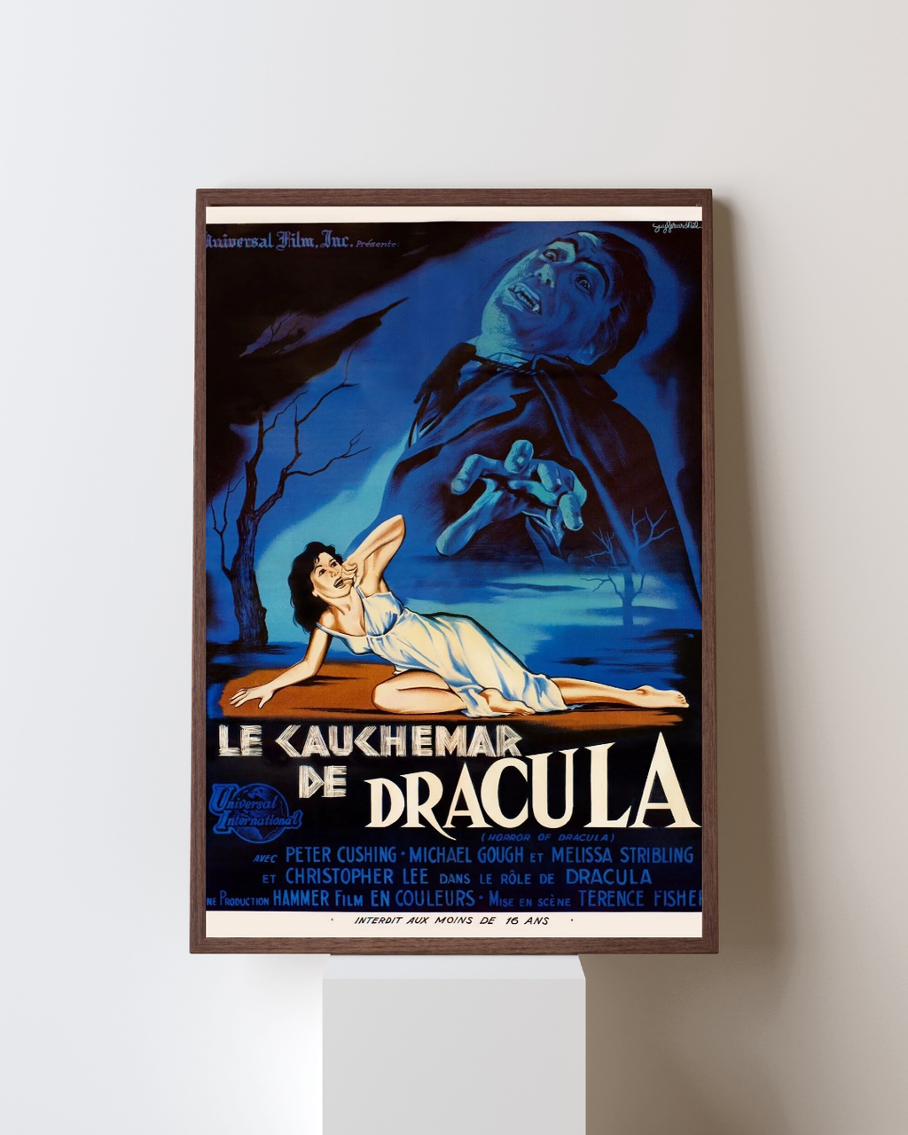 HORROR OF DRACULA, PETER CUSHING, 1958, REPRO VINTAGE MOVIE POSTER, HQ