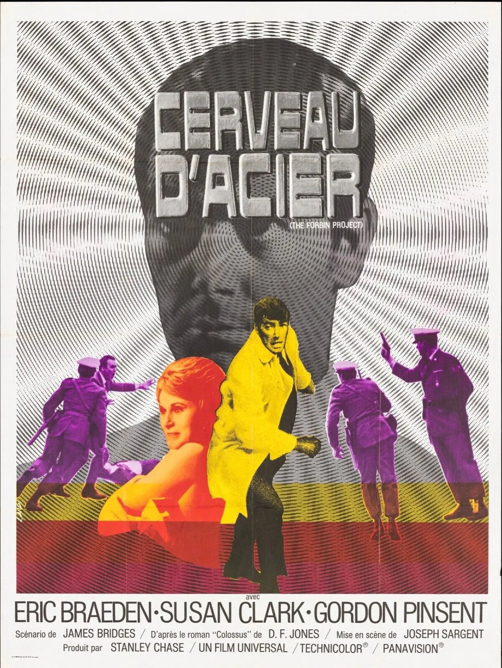 LE CERVEAU D’ACIER, ERIC BRAEDEN, 1970, REPRO MOVIE POSTER, VINTAGE, HQ