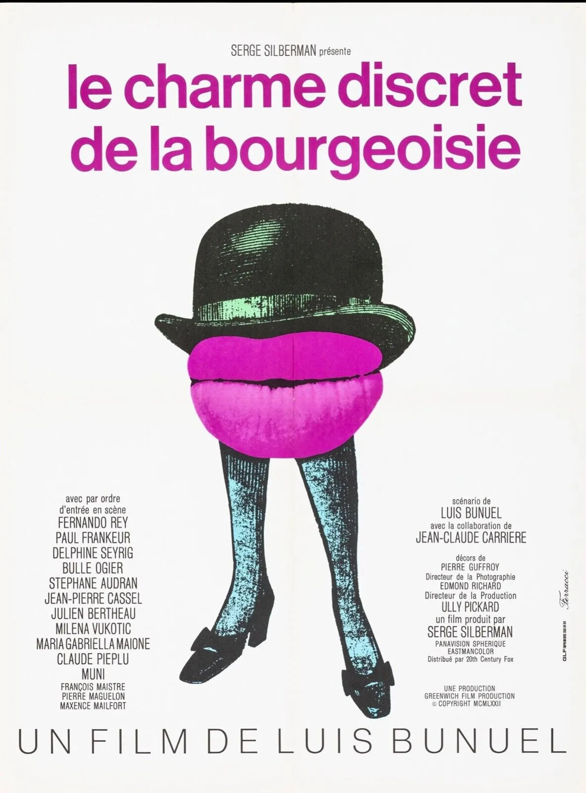 LE CHARME DISCRET DE LA BOURGEOISIE, LUIS BUÑUEL, 1972, REPRO AFFICHE CINEMA VINTAGE, HQ