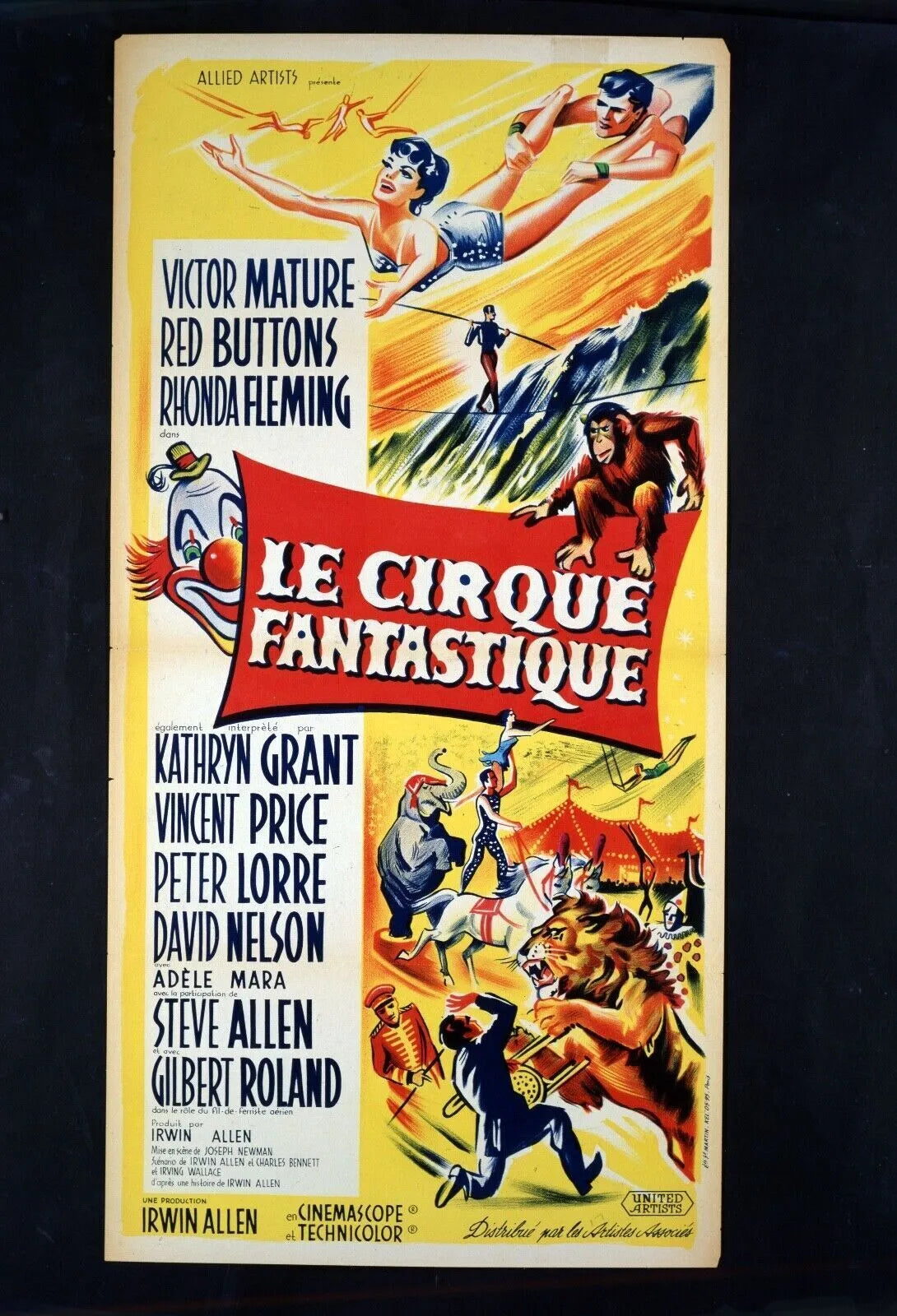 LE CIRQUE FANTASTIQUE, KATHRYN GRANT, 1956, repro affiche cinéma VINTAGE, HQ