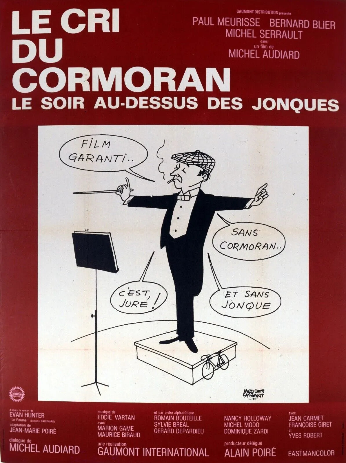LE CRI DU CORMORAN, MICHEL AUDIARD, 1971, REPRO AFFICHE CINEMA VINTAGE, HQ