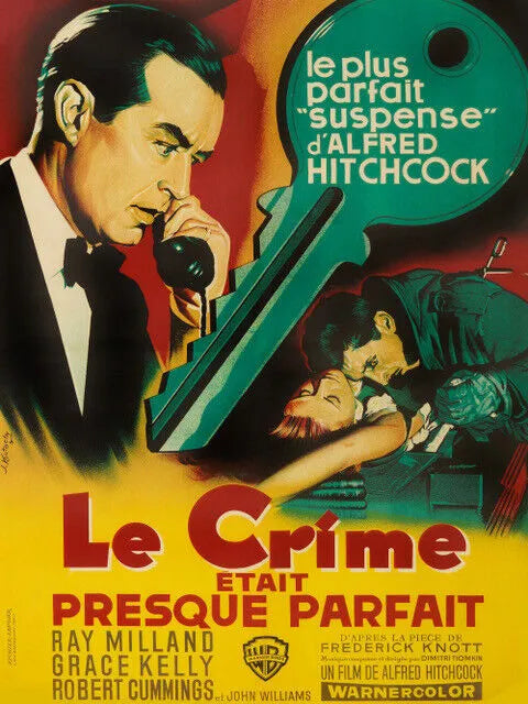 LE CRIME ÉTAIT PRESQUE PARFAIT, GRACE KELLY, 1954, repro affiche cinéma, VINTAGE, HQ