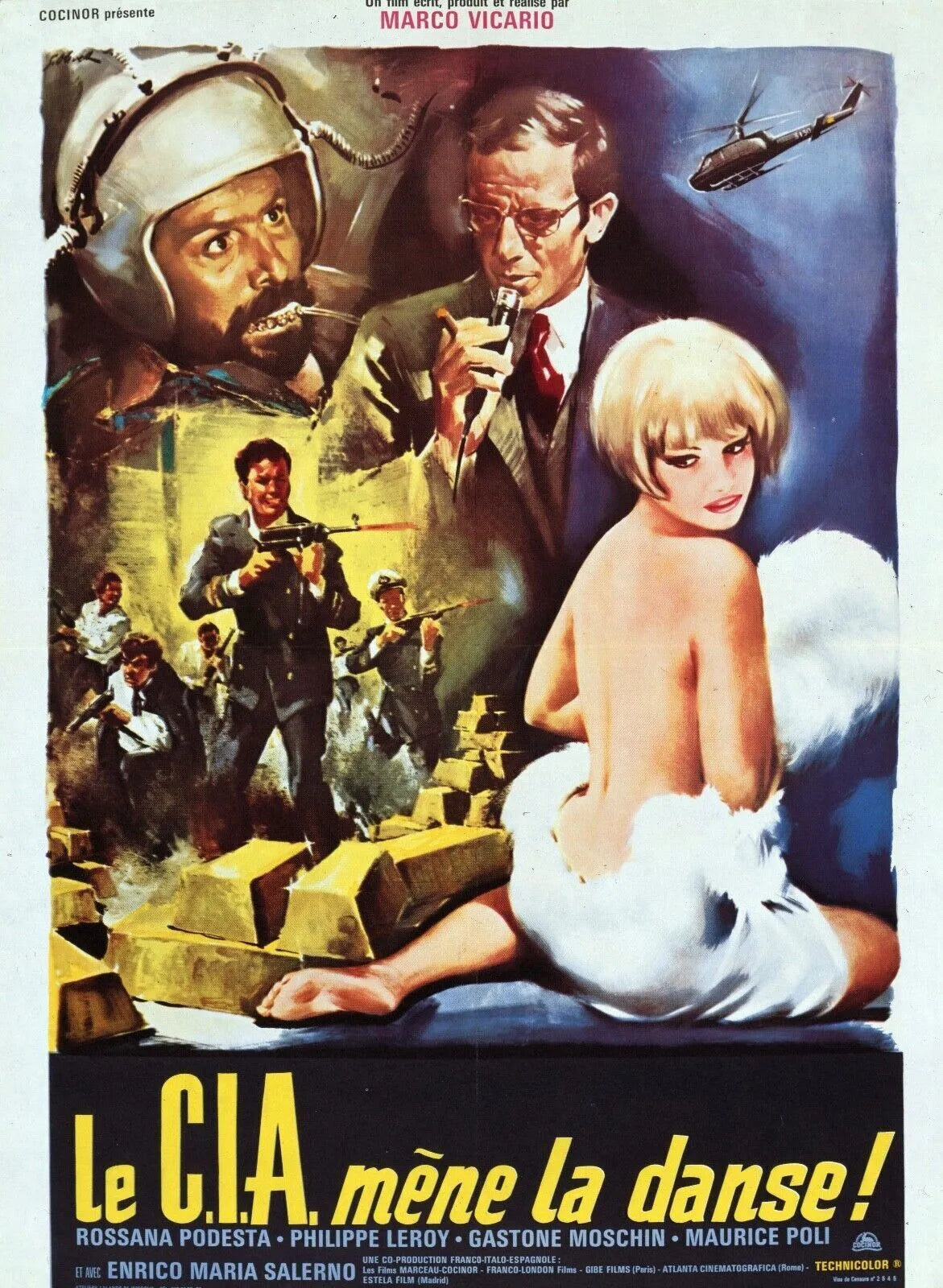 LE C.I.A MÈNE LA DANSE !, JAMES COBURN, 1967, Repro Affiche Cinéma VINTAGE, HQ