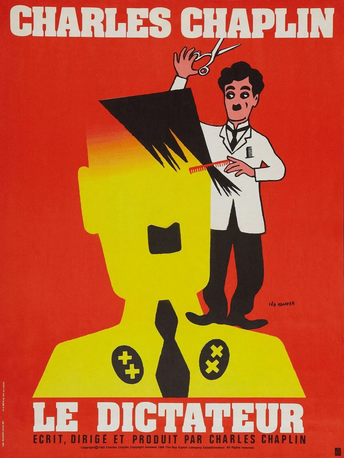 LE DICTATEUR, CHARLIE CHAPLIN, 1940, repro affiche cinéma, VINTAGE, HQ