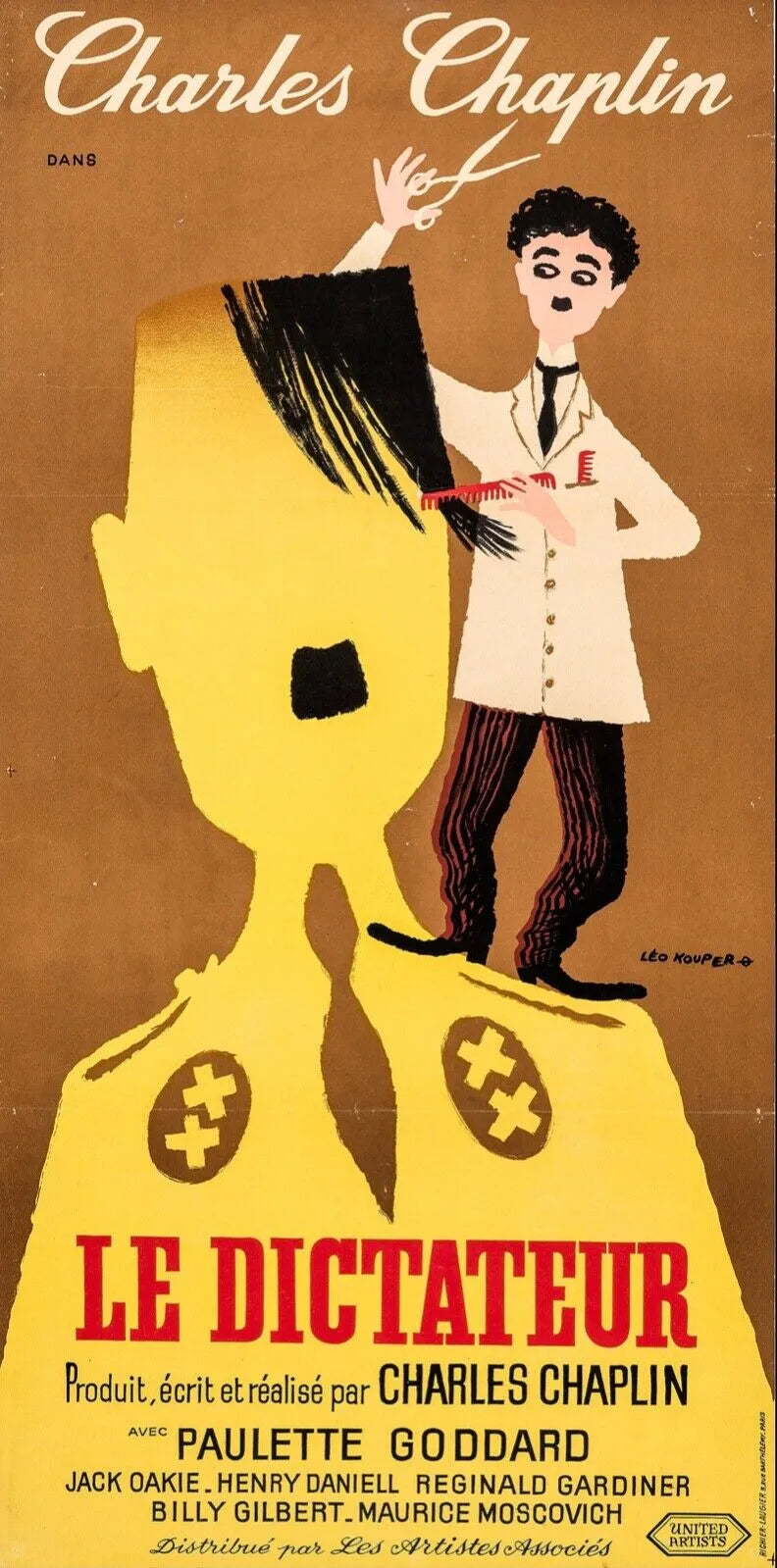 LE DICTATEUR, CHARLIE CHAPLIN, 1940, repro affiche cinéma, VINTAGE, HQ
