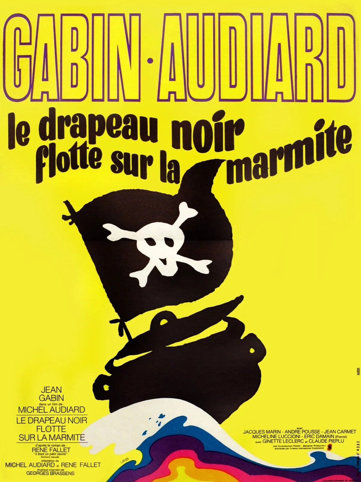 LE DRAPEAU NOIR FLOTTE SUR LA MARMITE, JEAN GABIN, 1971, Repro affiche cinéma, VINTAGE, HQ