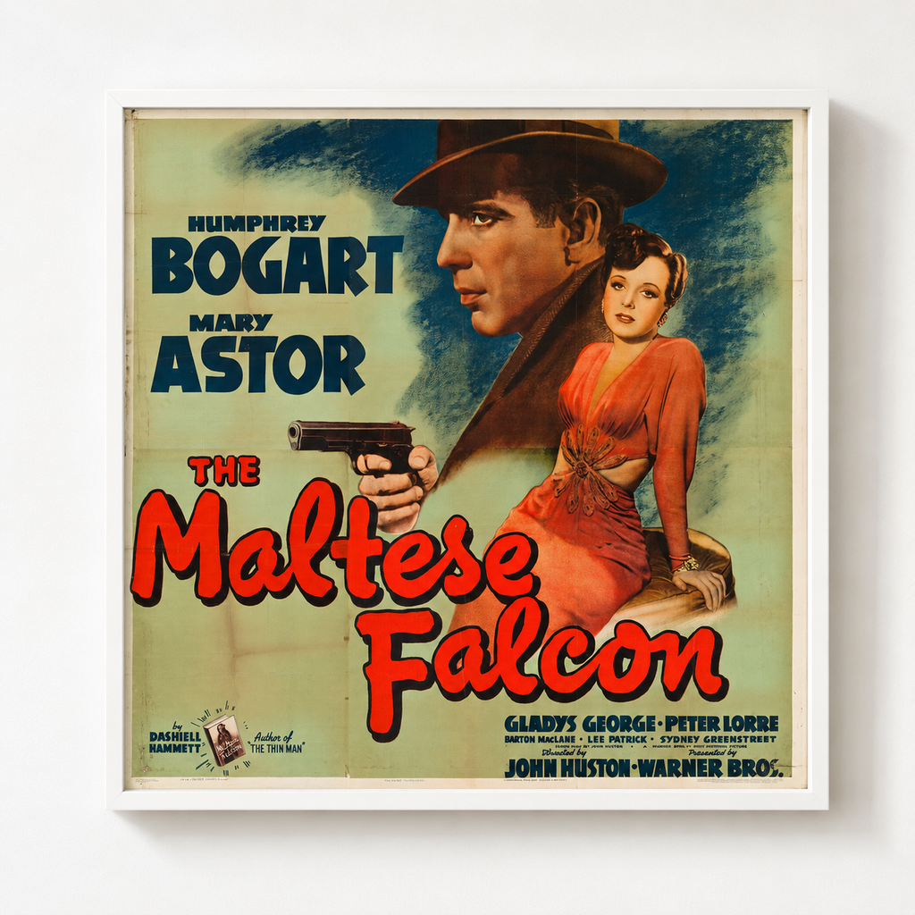 LE FAUCON MALTAIS, THE MALTESE FALCON, HUMPHREY BOGART, 1941, Repro affiche de cinema, HQ