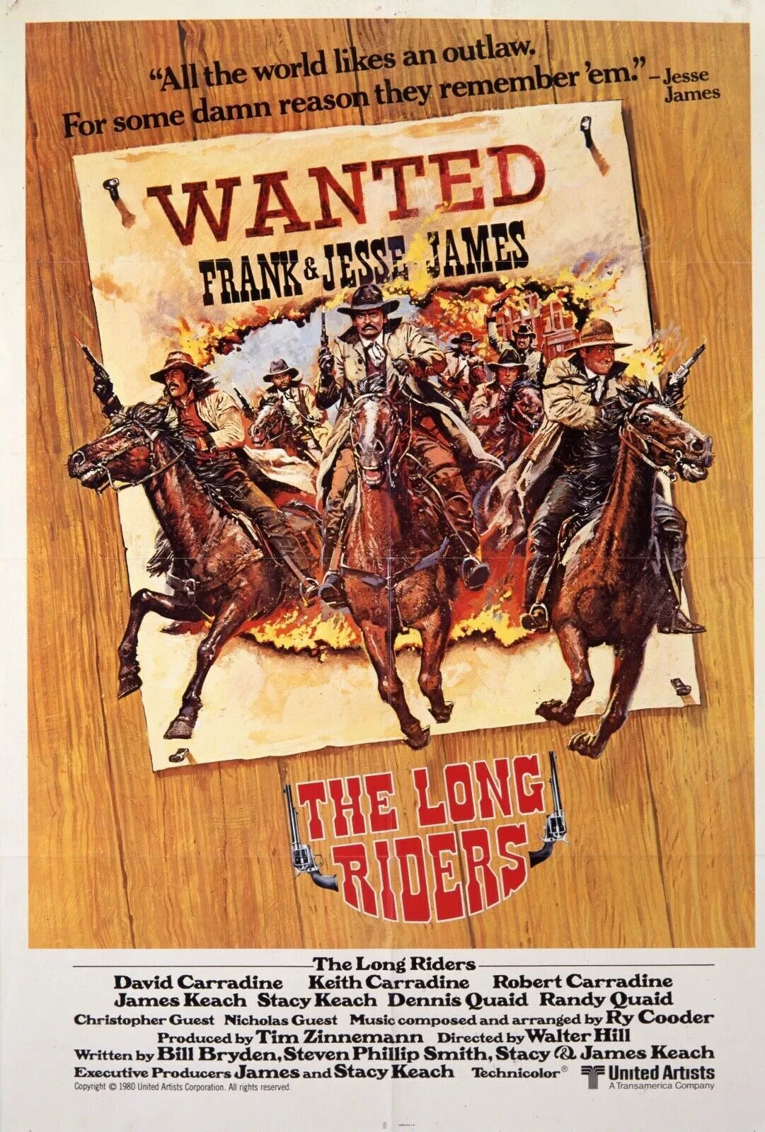 LE GANG DES FRÈRES JAMES, THE LONG RIDERS, WALTER HILL, 1980, repro affiche cinéma VINTAGE, HQ
