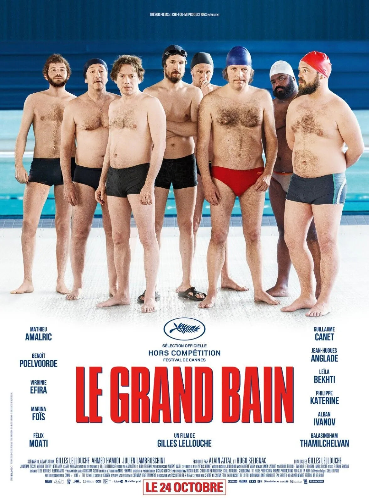 LE GRAND BAIN, MATHIEU AMALRIC, 2018, repro affiche de cinema, VINTAGE, HQ