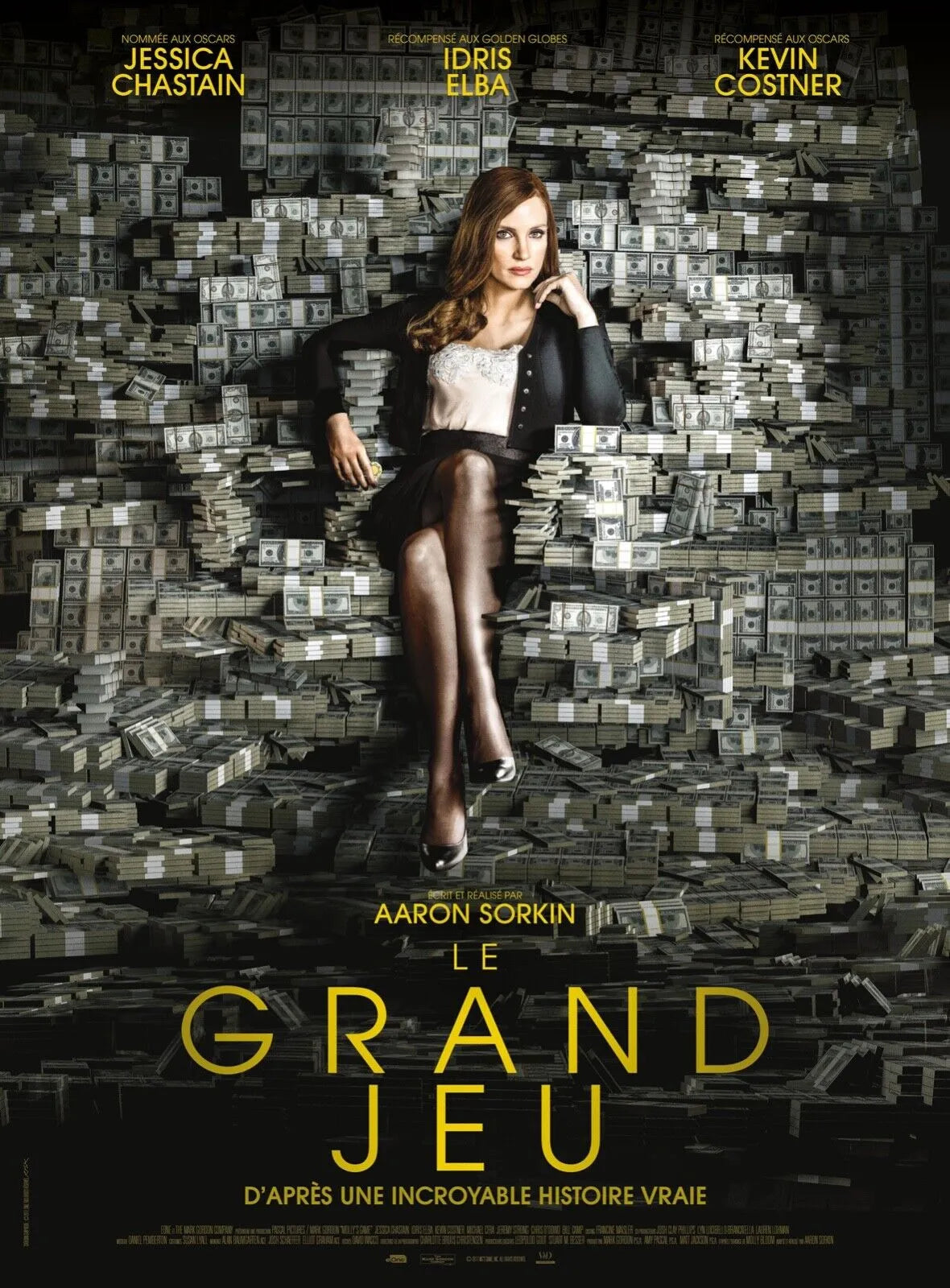 LE GRAND JEU, JESSICA CHASTAIN, 2017, Repro affiche cinema, VINTAGE, HQ
