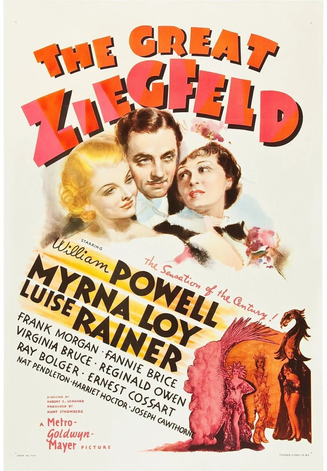 LE GRAND ZIEGFELD, WILLIAM POWELL 1936, Repro affiche cinéma, VINTAGE, HQ