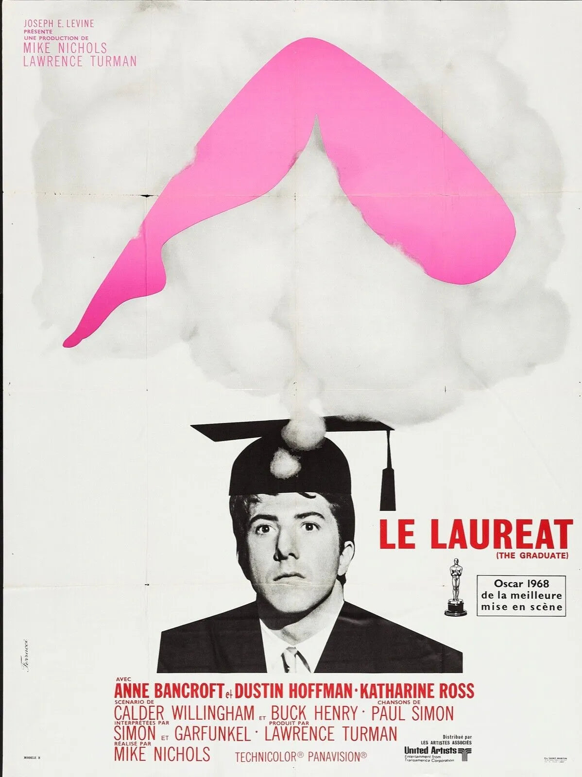 LE LAURÉAT, ANNE BANCROFT, 1967, Repro affiche cinéma, VINTAGE, HQ