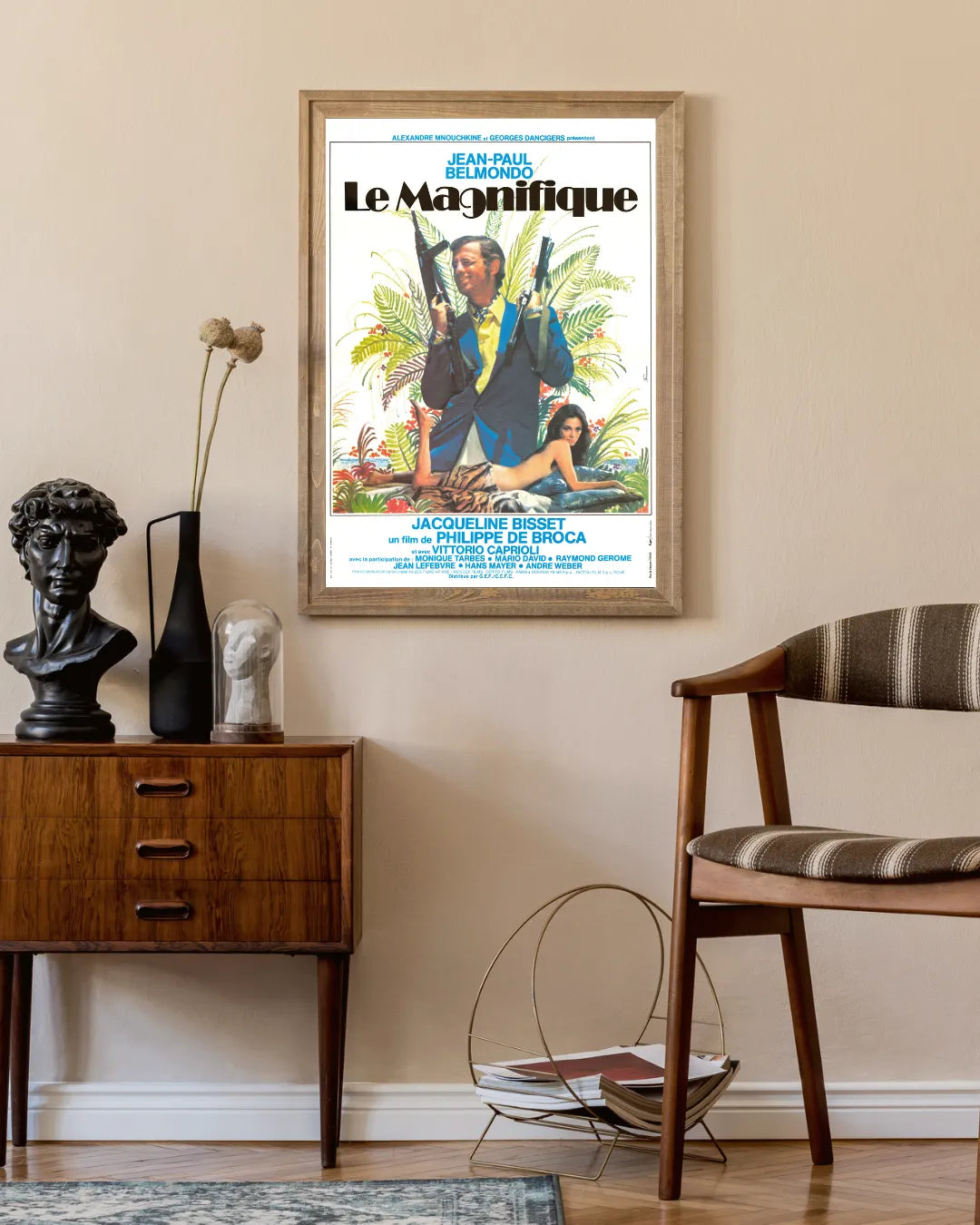 LE MAGNIFIQUE, JEAN-PAUL BELMONDO, 1973, REPRO AFFICHE CINÉMA, VINTAGE, HQ