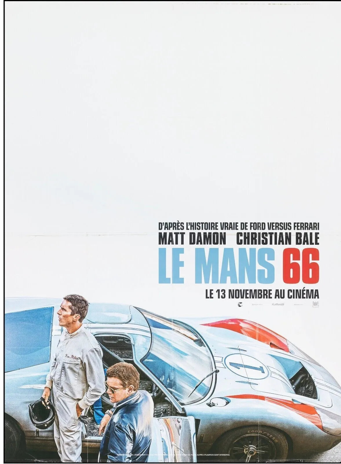LE MANS 66, MATT DAMON, 2019, repro affiche cinéma, VINTAGE, HQ