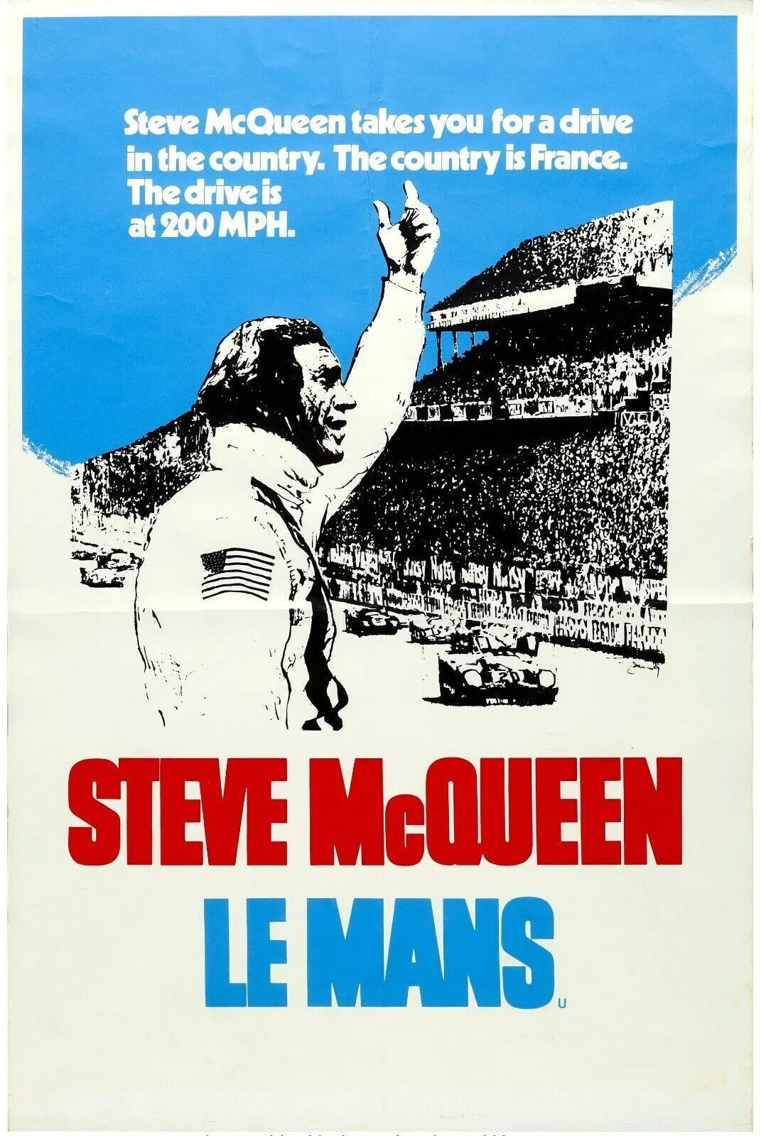 LE MANS, STEVE MCQUEEN, 1971, repro affiche de cinéma, VINTAGE, HQ
