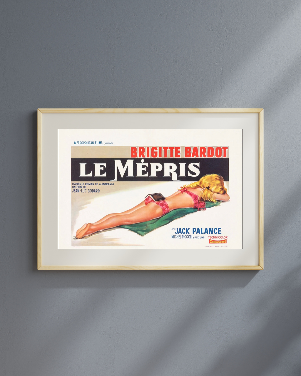 LE MÉPRIS, BRIGITTE BARDOT, 1963, repro affiche de cinema, VINTAGE, HQ