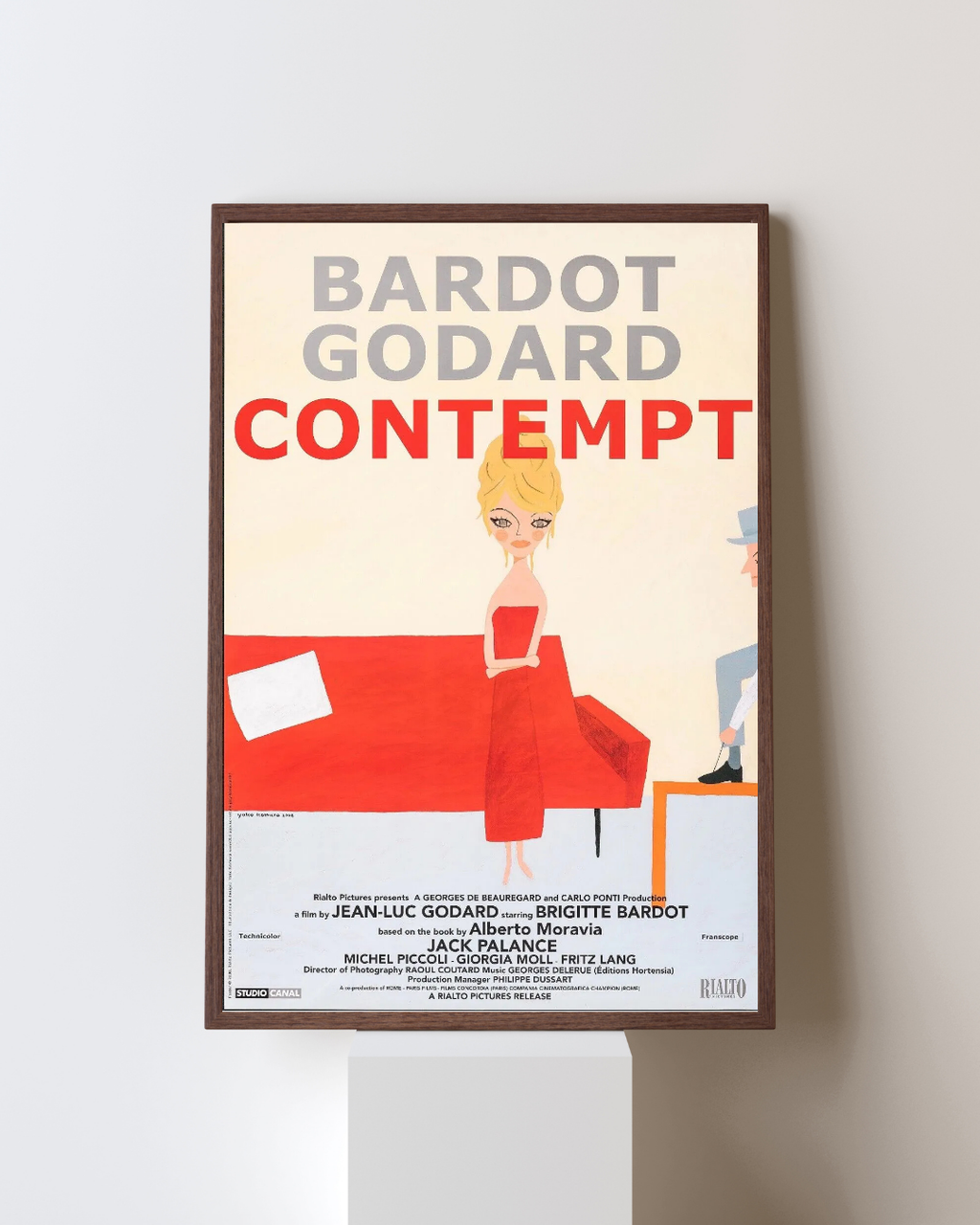 LE MÉPRIS, "CONTEMPT" BRIGITTE BARDOT, 1963, repro affiche de cinema, VINTAGE, HQ