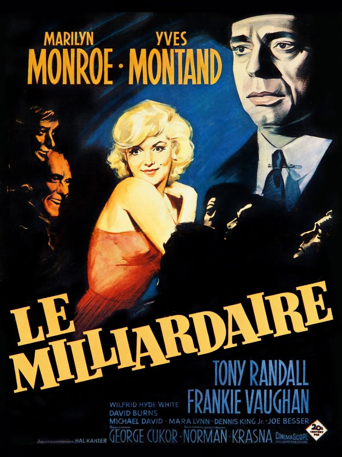 LE MILLIARDAIRE, MARILYN MONROE, 1960, REPRO AFFICHE CINEMA VINTAGE, HQ