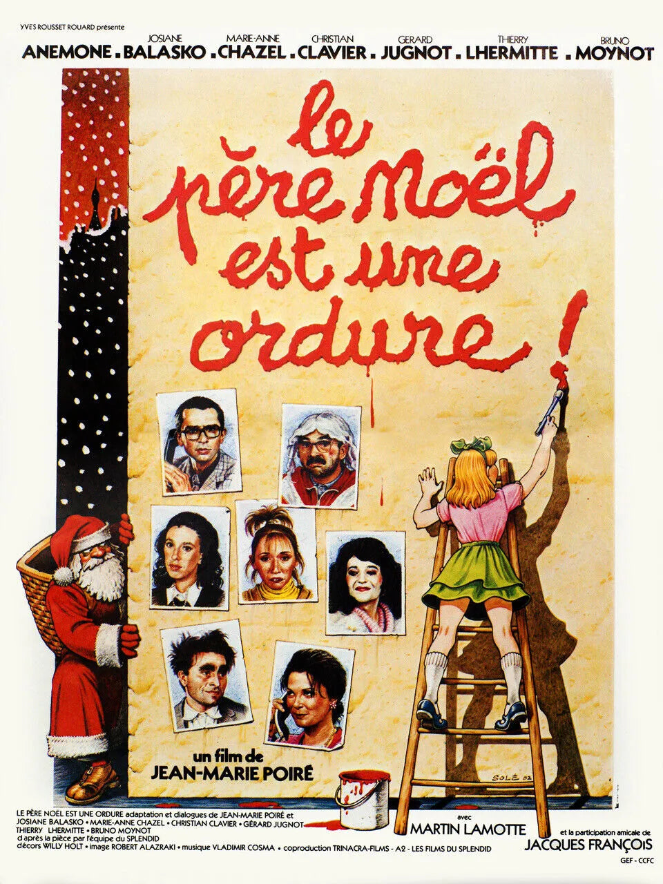 LE PÈRE NOËL EST UNE ORDURE, L’ÉQUIPE DU SPLENDID, 1982, Repro affiche cinéma, VINTAGE,HQ