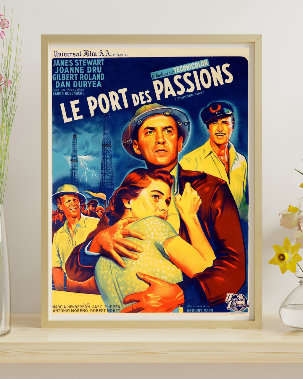 EL PUERTO DE LAS PASIONES, JAMES STEWART, 1953, REPRODUCCIÓN DE CARTEL DE CINE VINTAGE, HQ