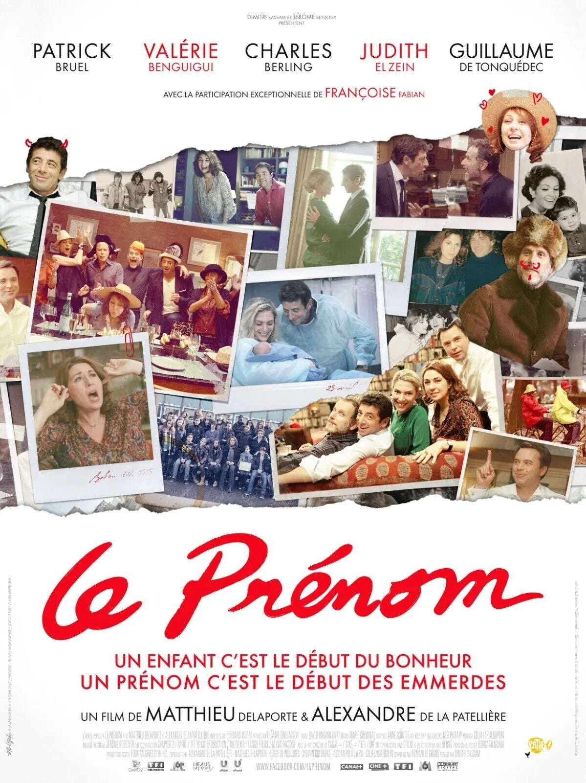 LE PRÉNOM, PATRICK BRUEL, 2012, Repro affiche cinema, VINTAGE, HQ