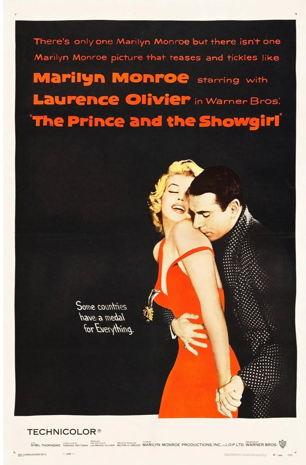 LE PRINCE ET LA DANSEUSE, MARILYN MONROE, 1957, REPRO AFFICHE CINEMA VINTAGE, HQ
