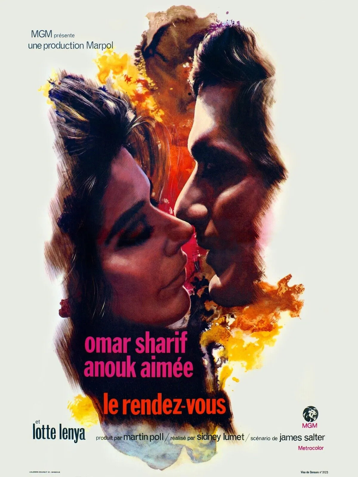 LE RENDEZ-VOUS, OMAR SHARIF, 1961, repro affiche cinéma, VINTAGE, HQ
