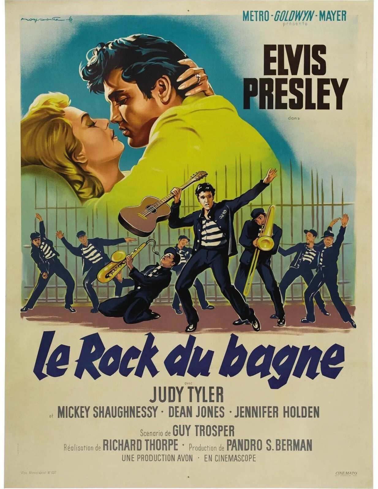 LE ROCK DU BAGNE, ELVIS PRESLEY, 1957, repro affiche de cinéma, VINTAGE, HQ