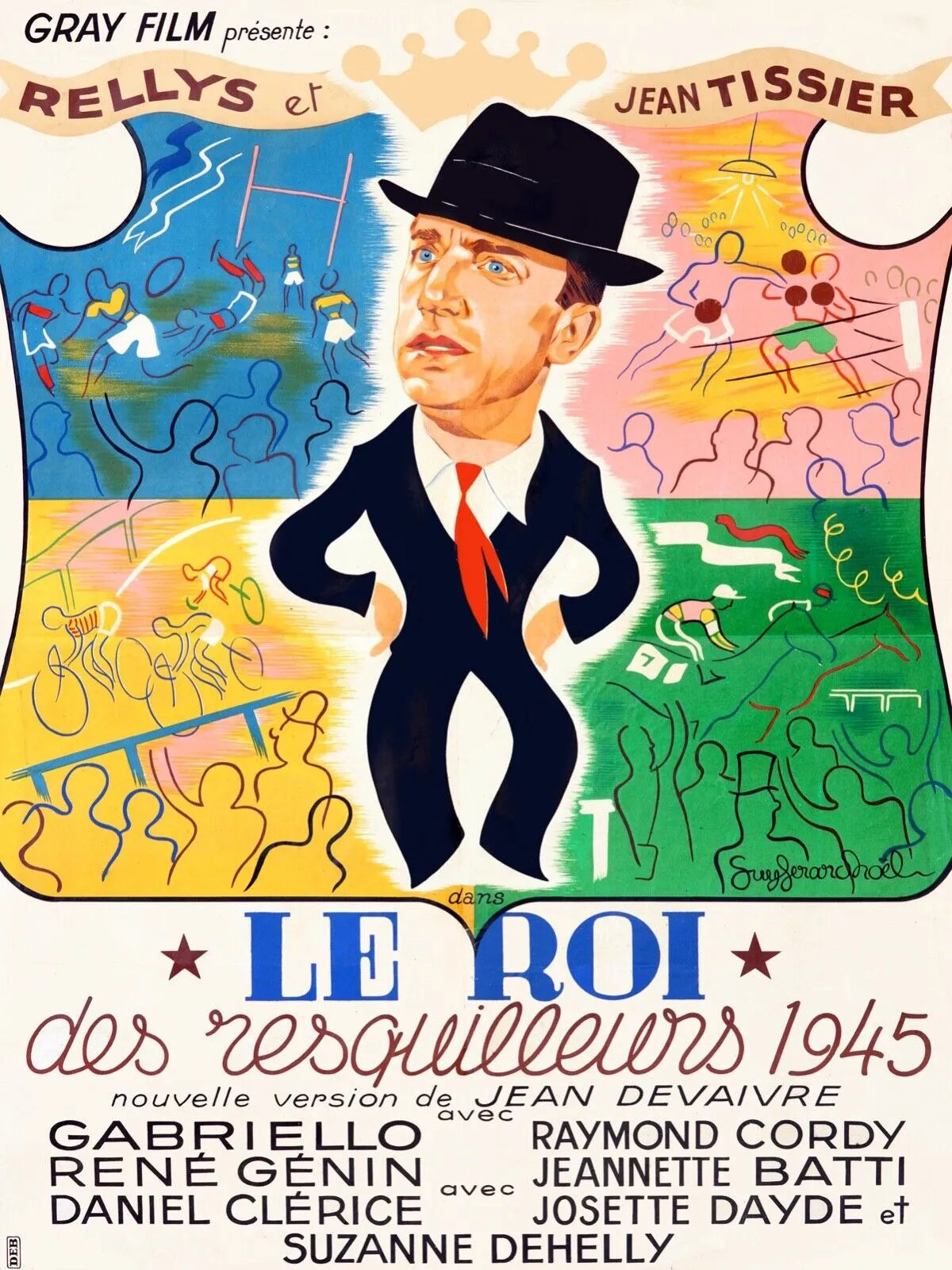 LE ROI DES RESQUILLEURS, FERNAND RAYNAUD, 1930, repro affiche cinéma, VINTAGE, HQ