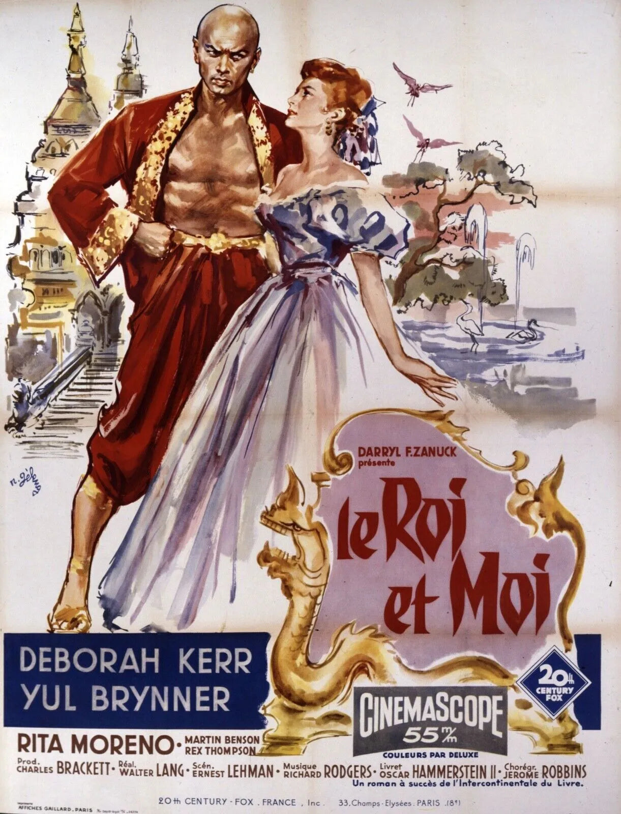 LE ROI ET MOI, DEBORAH KERR, 1956, Repro affiche cinéma, VINTAGE, HQ
