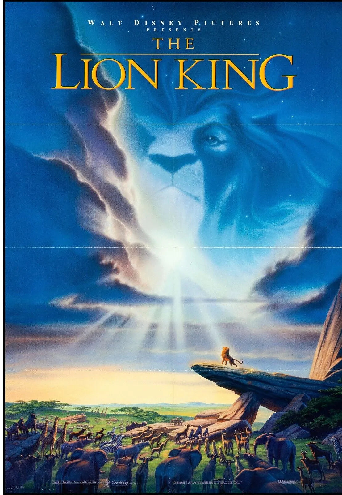LE ROI LION, MATTHEW BRODERICK, 1994, repro affiche de cinema VINTAGE, HQ
