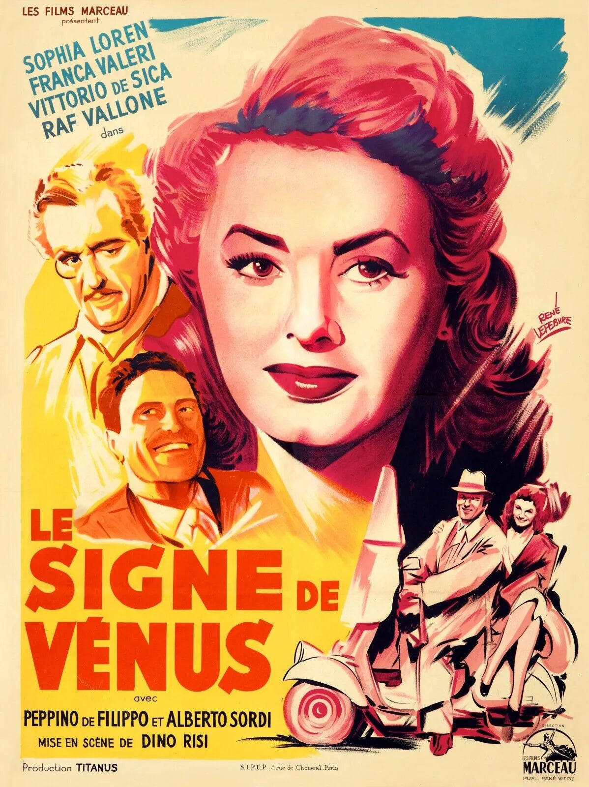 LE SIGNE DE VÉNUS, SOPHIA LOREN, 1955, REPRO AFFICHE CINÉMA VINTAGE, HQ