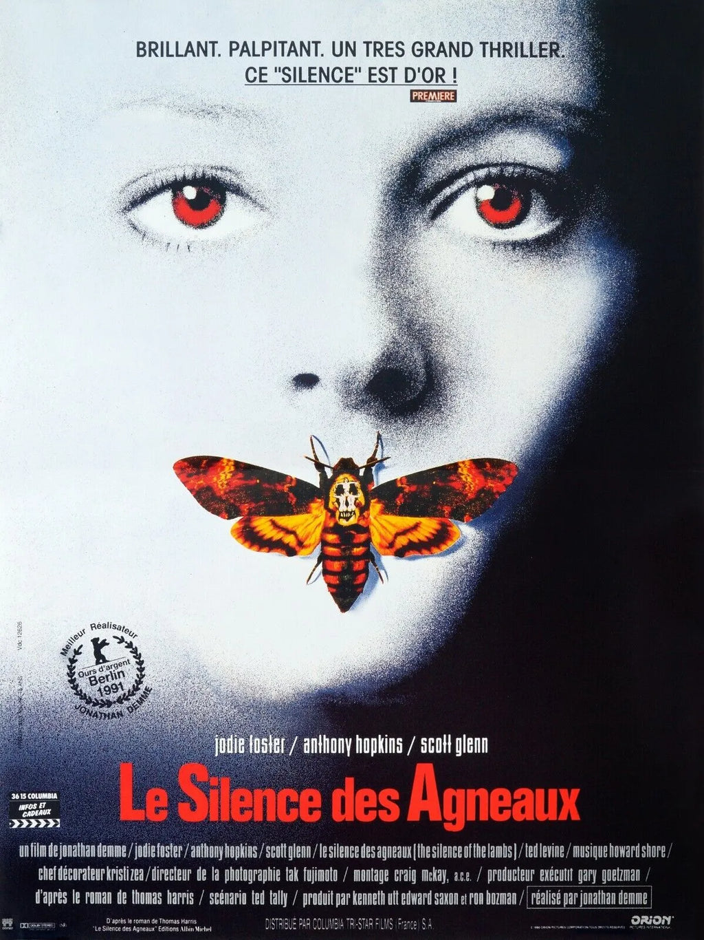 LE SILENCE DES AGNEAUX, JODIE FOSTER, 1991, REPRO AFFICHE CINEMA VINTAGE, HQ
