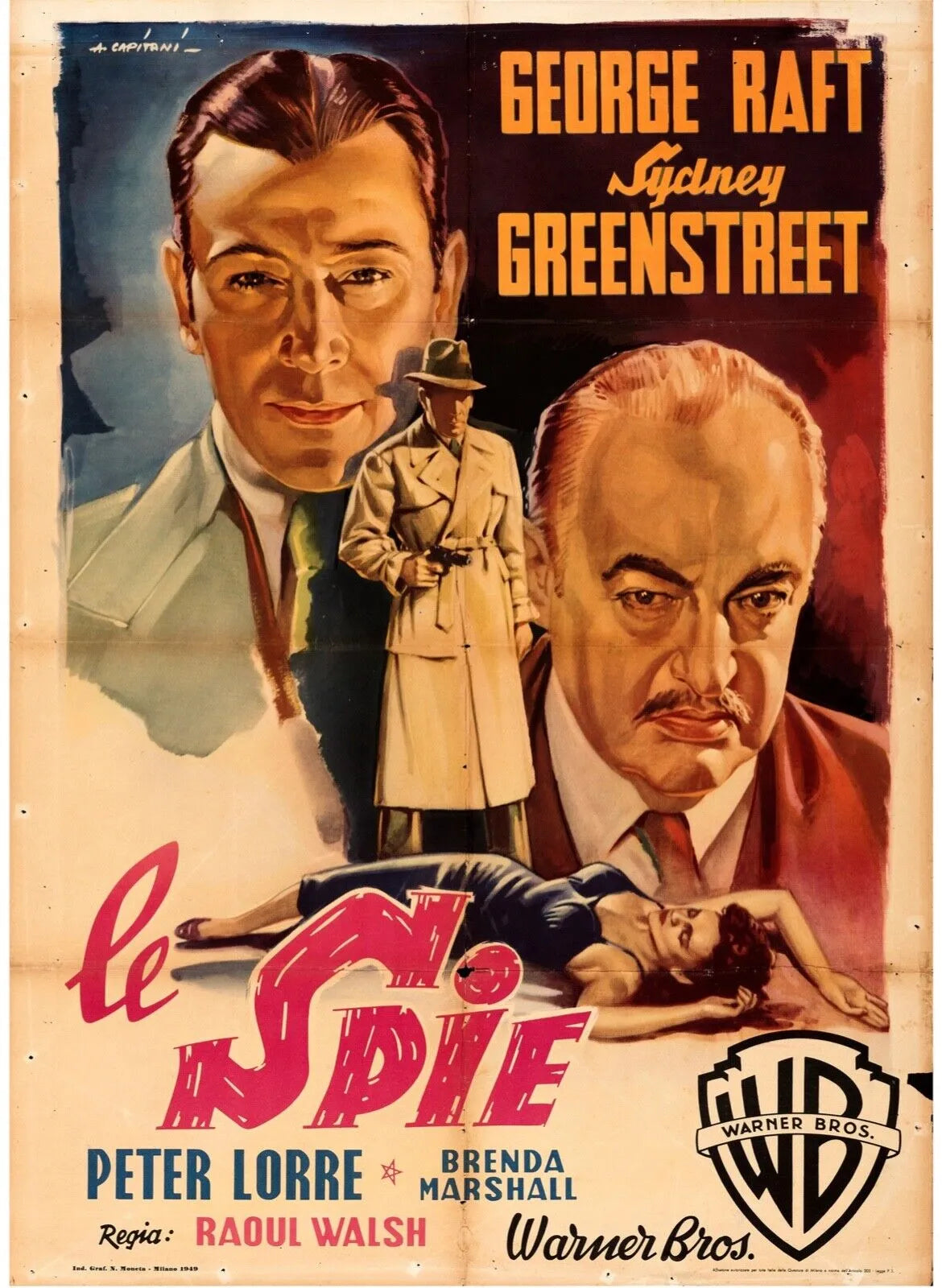 LE SPIE, GEORGE RAFT, 1943, REPRO AFFICHE CINEMA VINTAGE, HQ