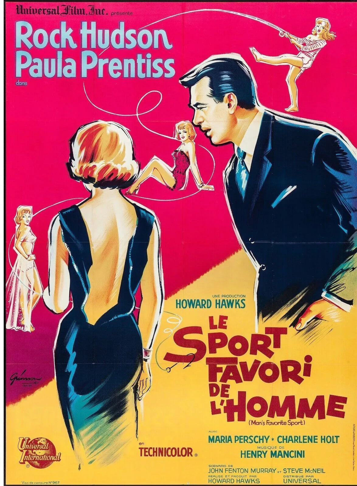 LE SPORT FAVORI DE L'HOMME, ROCK HUDSON, 1964, Repro affiche cinema, VINTAGE HQ