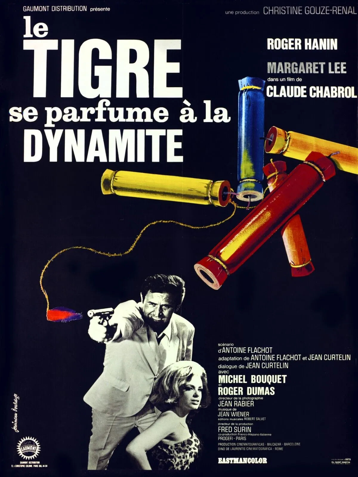 LE TIGRE SE PARFUME À LA DYNAMITE – ROGER HANIN, 1965 – REPRO AFFICHE CINÉMA VINTAGE